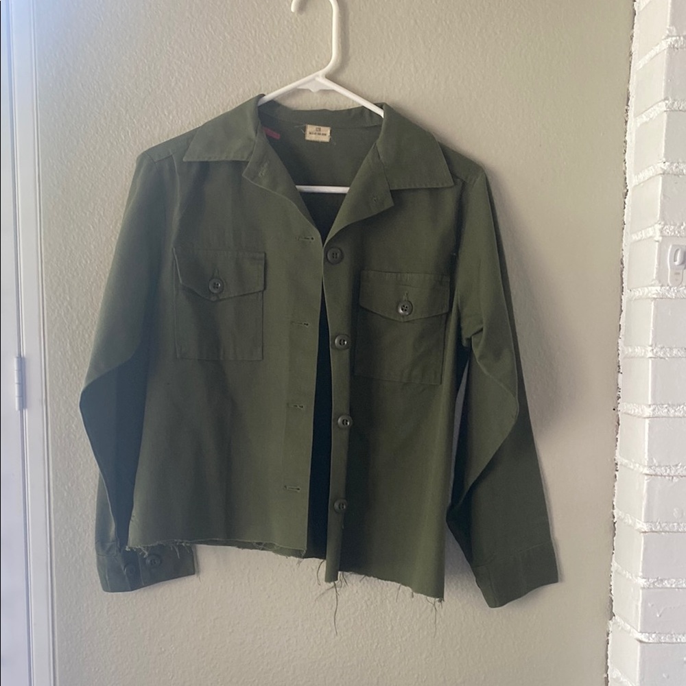 Olive Green Button-Up Jacket